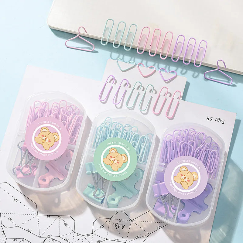 macaron color student stationery set creative drawing pin binding combination