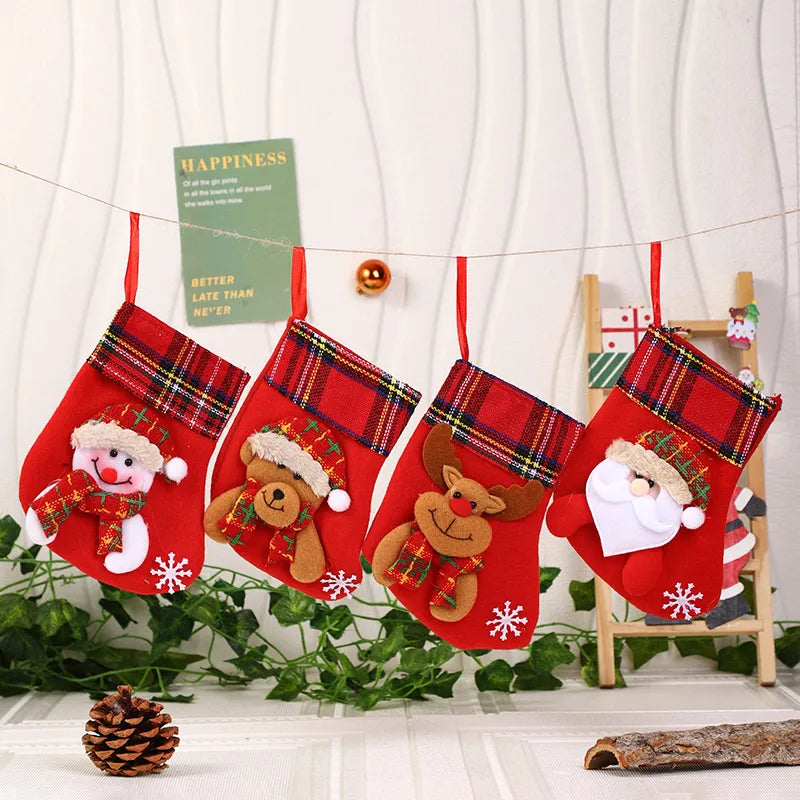 Christmas Cartoon Style Santa Claus Elk Holiday Festival Hanging Ornaments Decorative Props