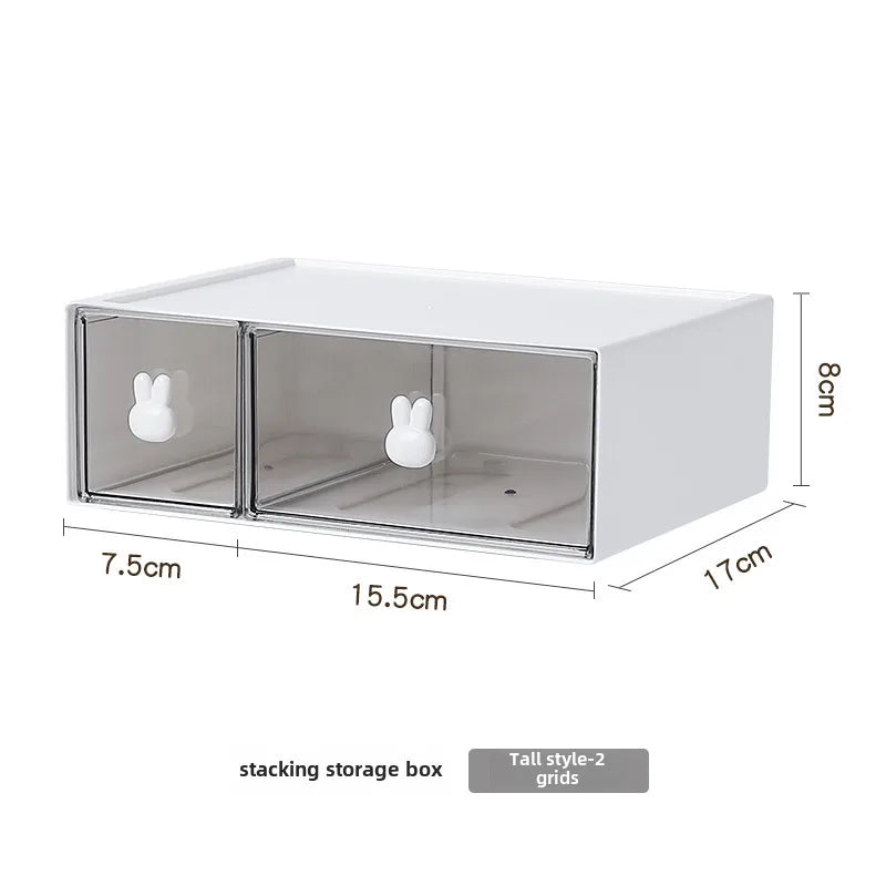 Dopamine Desktop Overlay Storage Cabinet Drawer Student Desk Stationery Storage Box Rubber Belt Hairpin Jewelry Fit Box