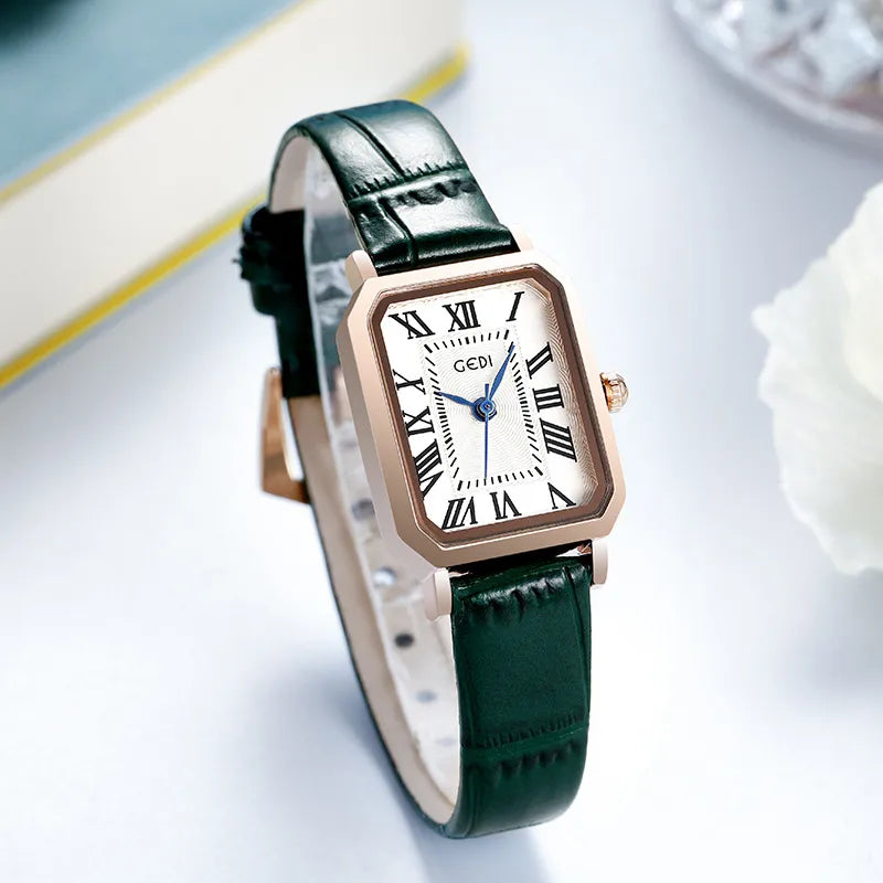 Japanese Style Solid Color Buckle Quartz Watch Women's Watches