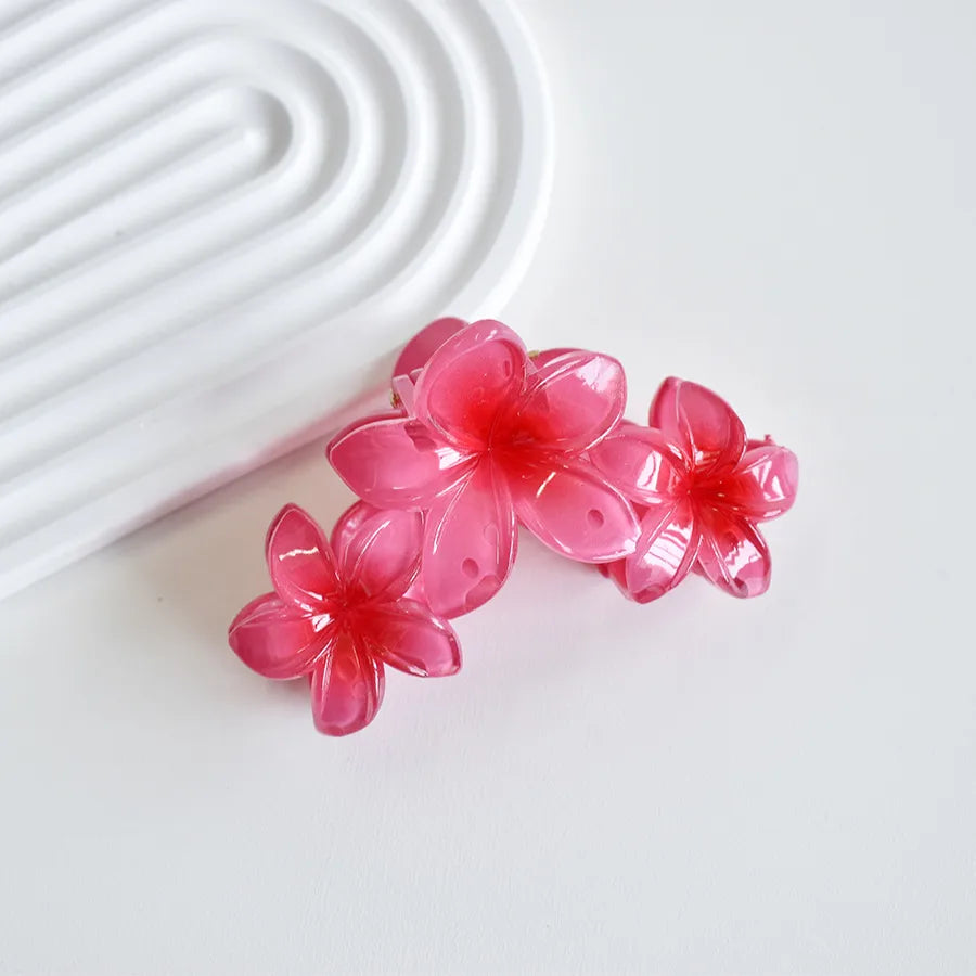 Elegant Women's Plumeria Plastic Hair Claws