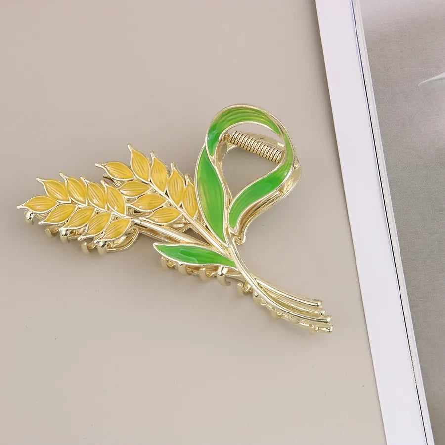 simple style New style sunflower tulip grain imitation pearl alloy inlay rhinestones hair claws