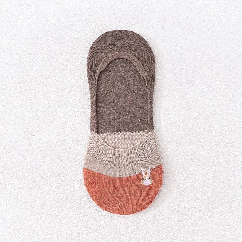 new bunny color matching invisible breathable thin women's socks