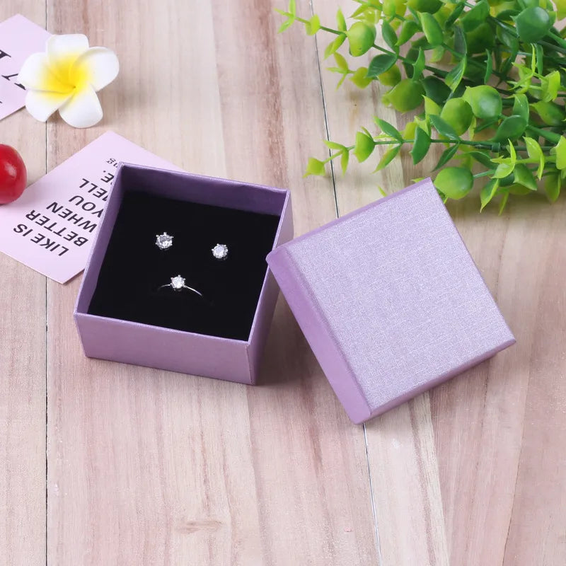 fashion solid color paper jewelry boxes 1 piece