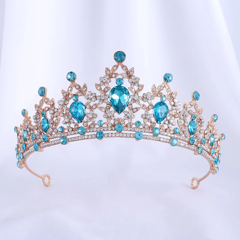 bridal water droplets alloy inlay rhinestones crown