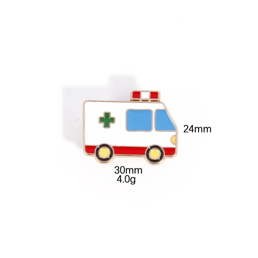 Nursing Day  Style Metal Lapel Pin Snowflake Design Emergency Ambulance Pattern Geometric Zinc Alloy Pin