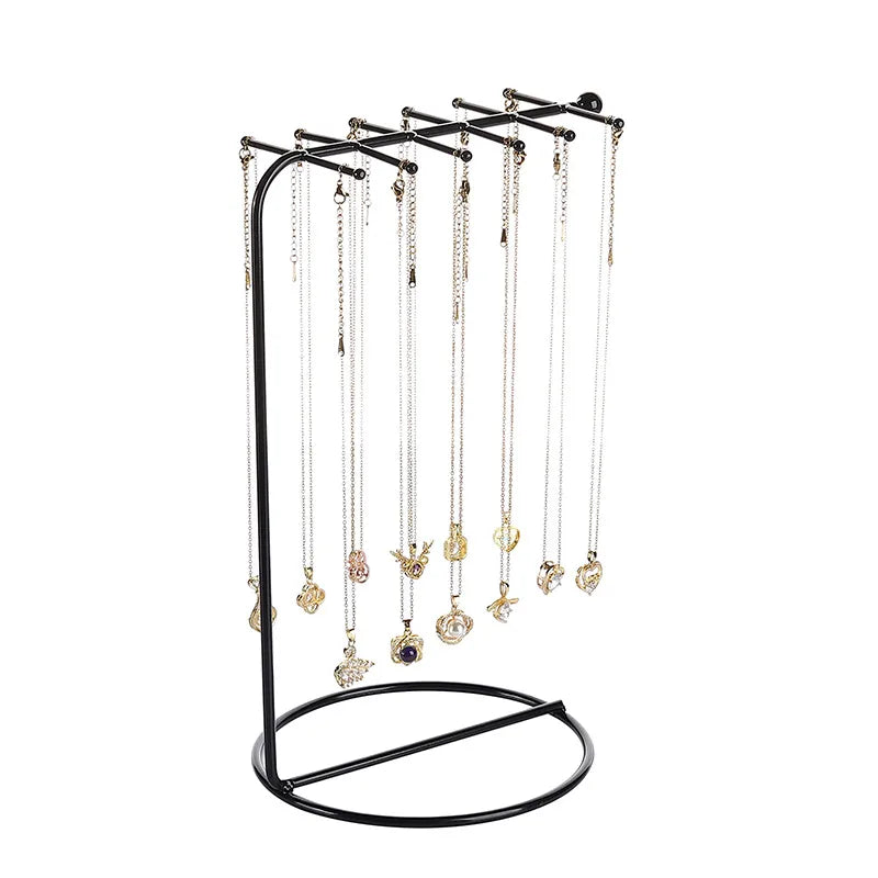 Iron Art Necklace Display Stand Home Use Jewelry Holder Storage Bracelet Stand Stall Hanging Pendant Stand Accessory Rack