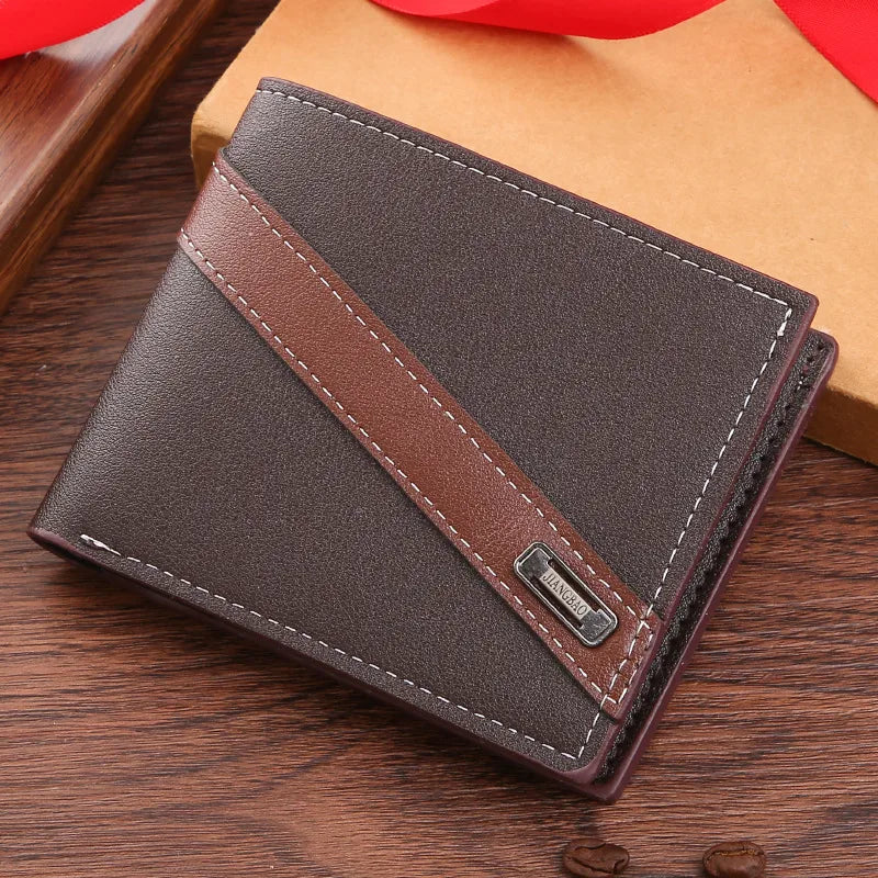 Men's Solid Color PVC Open Small Wallets
