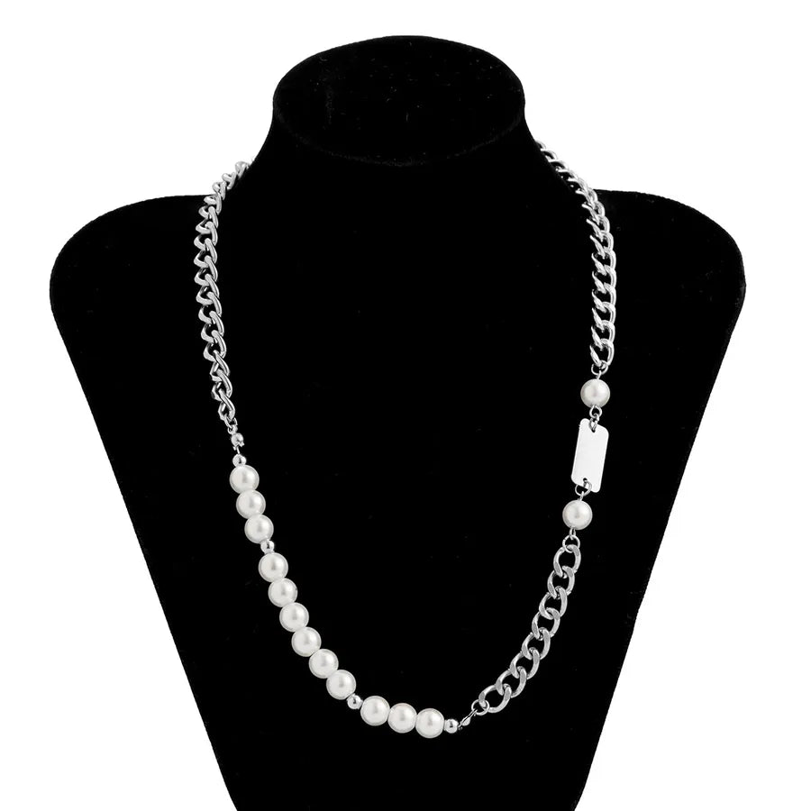 Simple Style Solid Color Alloy Men's Necklace