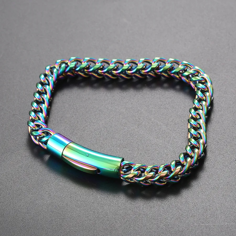 Hip-Hop Geometric 304 Stainless Steel Plating Men's Bracelets Men Chain Bracelets