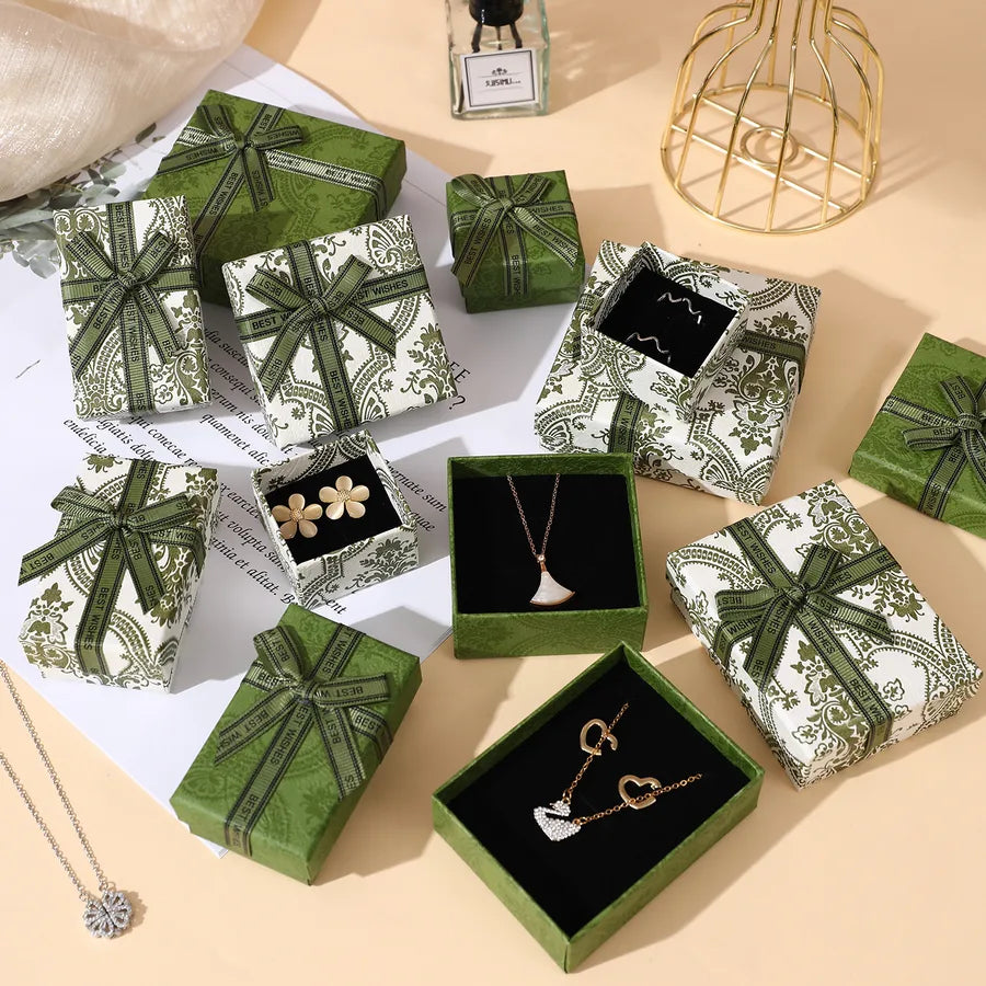 1 Piece Paper Simple Style Daily Solid Color Flower Jewelry Boxes