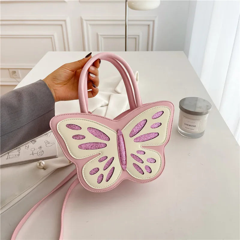 Women's PU Butterfly Cute Butterfly Shape Zipper Crossbody Bag