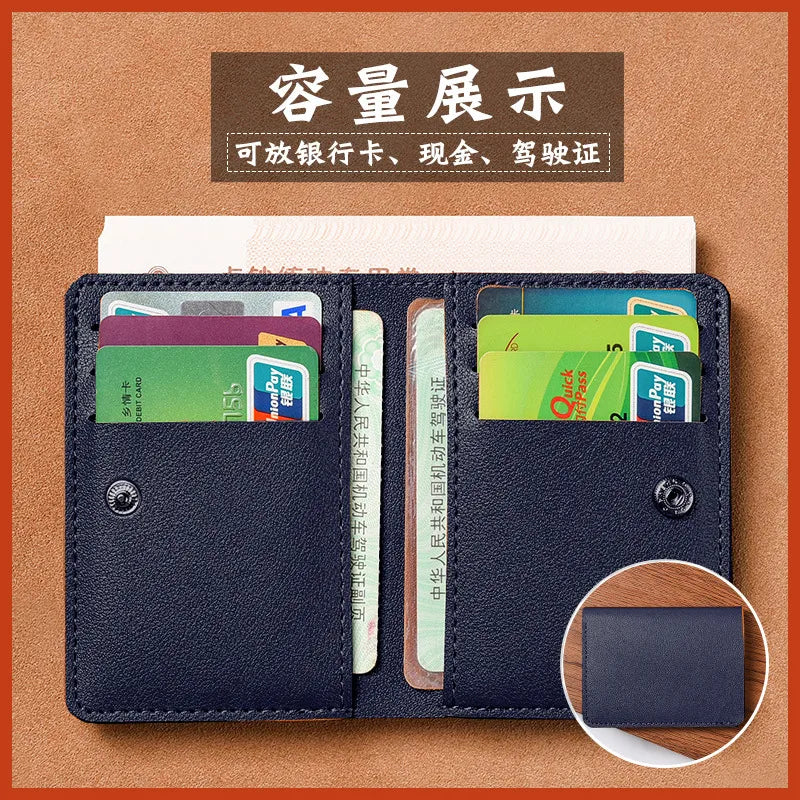 men's solid color pvc buckle wallets