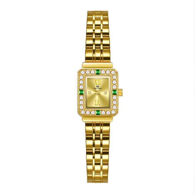 Retro Classic Style Solid Color Buckle Quartz Watch