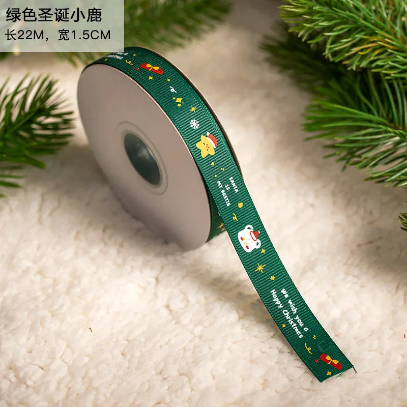 Handmade Holiday Gift Ribbon Decoration Christmas Packaging Red And Green Butterfly Knot Silk Ribbon DIY Gift Box Bow Tie
