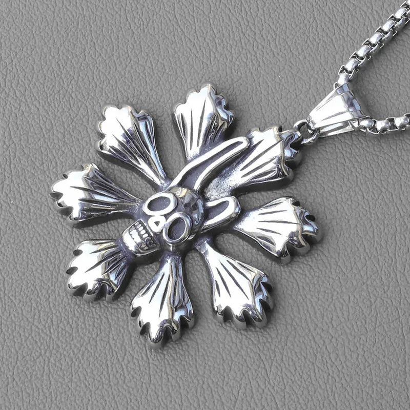 Retro Punk Cross Axe Alloy Titanium Steel Iron Plating Men's Pendant Necklace Men Pendant Necklaces