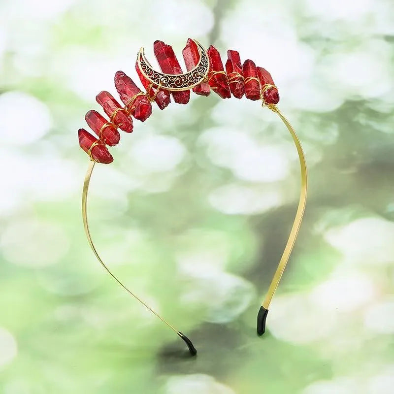 Handmade Pastoral Women's Solid Color Gem Hair Band