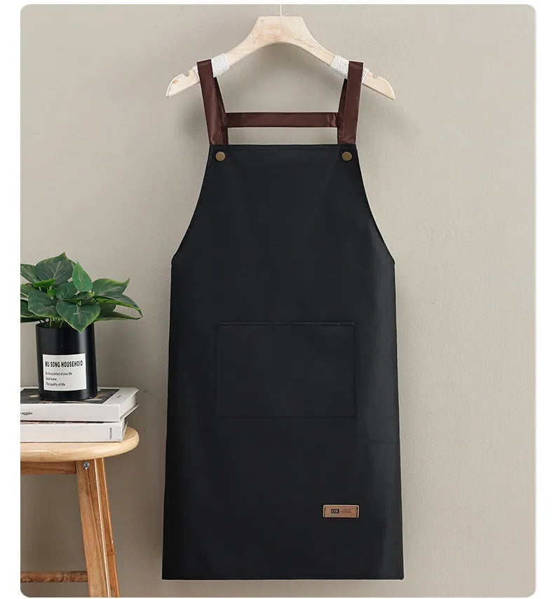 casual solid color pvc apron 1 piece