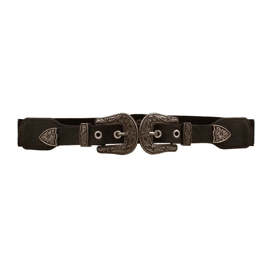 vintage style vacation monogram pu leather buckle unisex leather belts