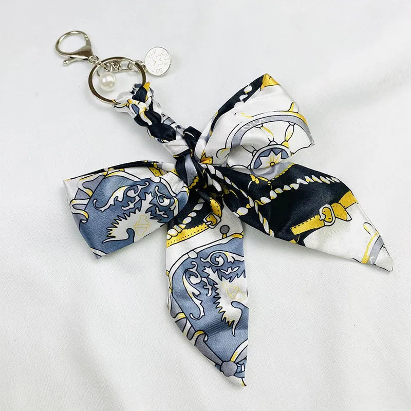 Sweet Simple Style Bow Knot Cloth Metal Unisex Bag Pendant Keychain