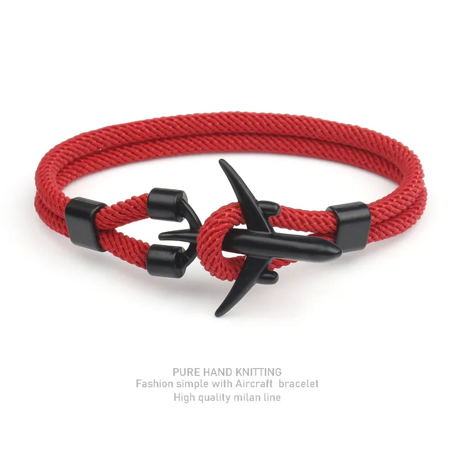 simple style geometric alloy polyester plating men's bracelets