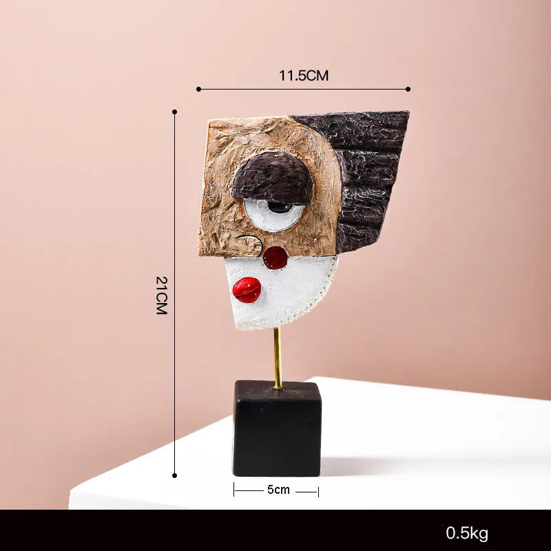 Artistic Human Face Resin Ornaments Artificial Decorations