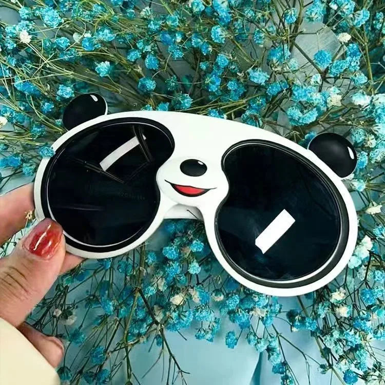 Fashion Cartoon Bear Children's Rimless Sunglasses with Colorful Gradient Cat Ear Design Cute Frameless Sunglasses