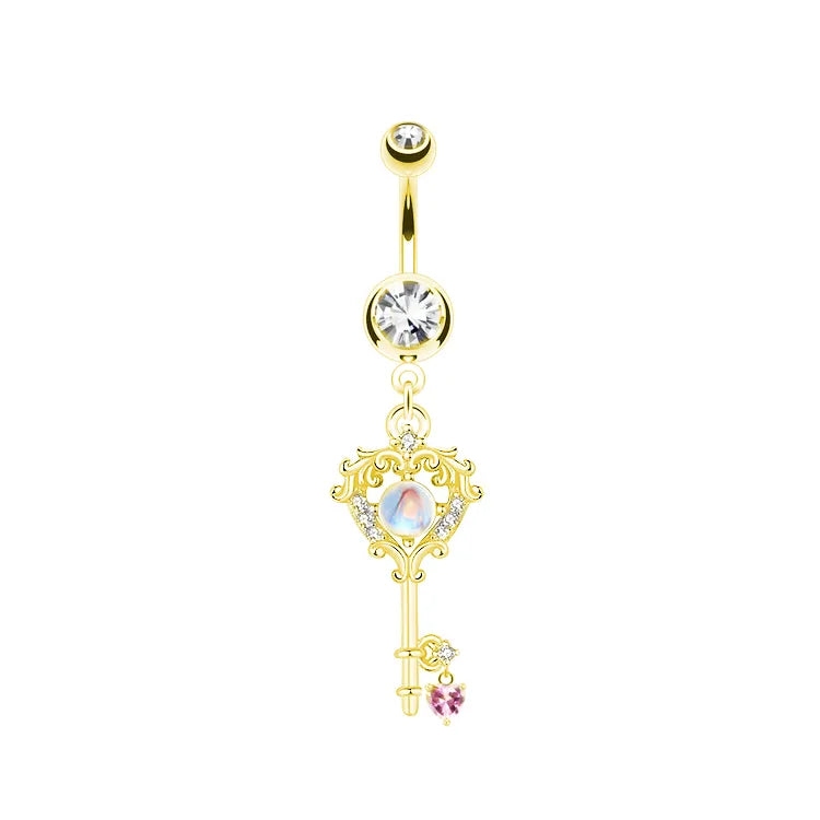 cute sexy animal heart shape stainless steel alloy copper asymmetrical plating inlay zircon 14k gold plated 18k gold plated silver plated cartilage earrings belly ring nose ring