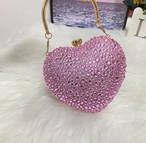Red Black Rose Gold pu Heart Shape Heart-shaped Evening Bags