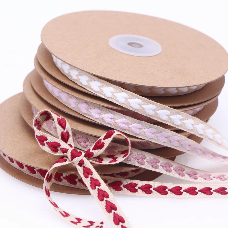 Casual Elegant Simple Style Heart Shape Cotton Holiday Wedding Birthday Colored Ribbons Party Supplies Gift Wrapping Supplies 1 Roll