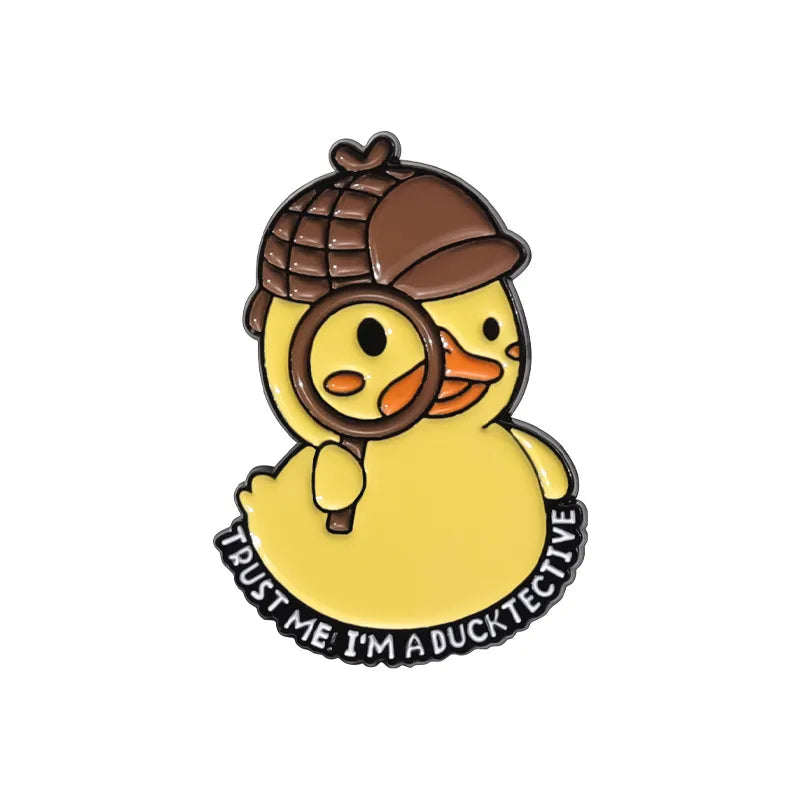 Cute Little Yellow Duck Brooch Pin Cartoon Personality Bag Charm Creative Decorations Zinc Alloy Letter Pattern Unisex Pins