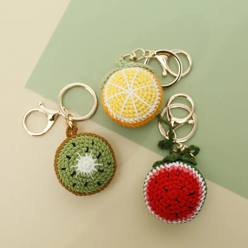 Cute Fruit yarn Knitting Keychain