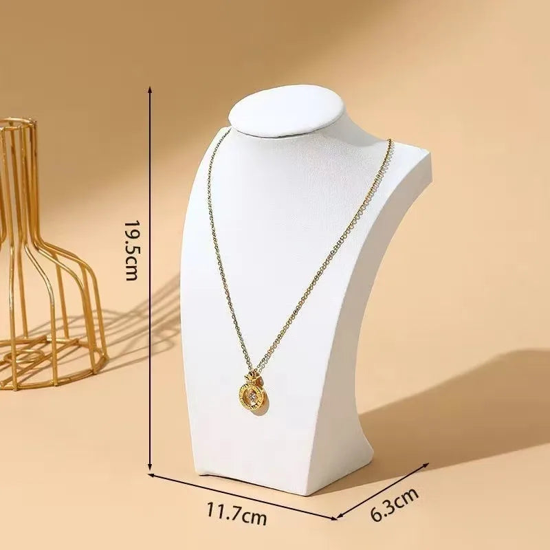 Modern Simplicity Jewelry Necklace Display Stand Counter Display Props Mannequin Pendant Holder Velvet Leather Material
