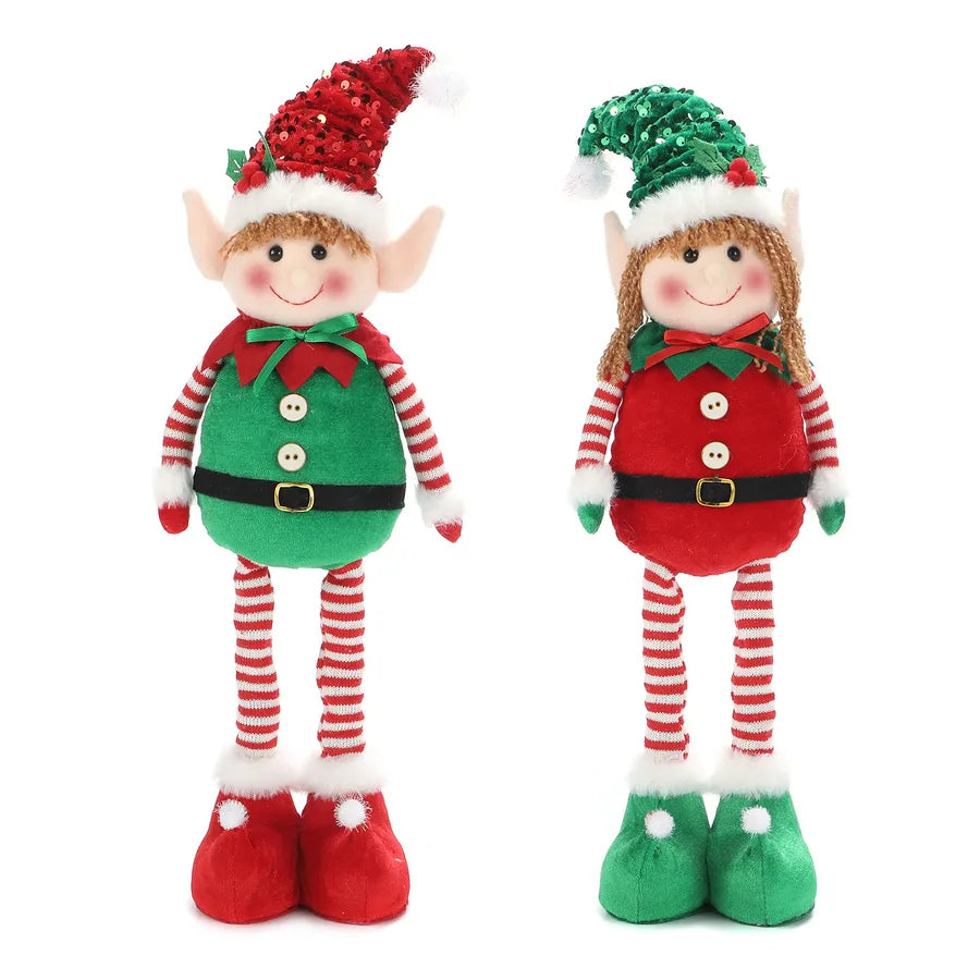 Christmas New Arrival Extendable Elf Doll Decorations Children Gifts Fairy Figure Home Decor Classic Style Polyester Material