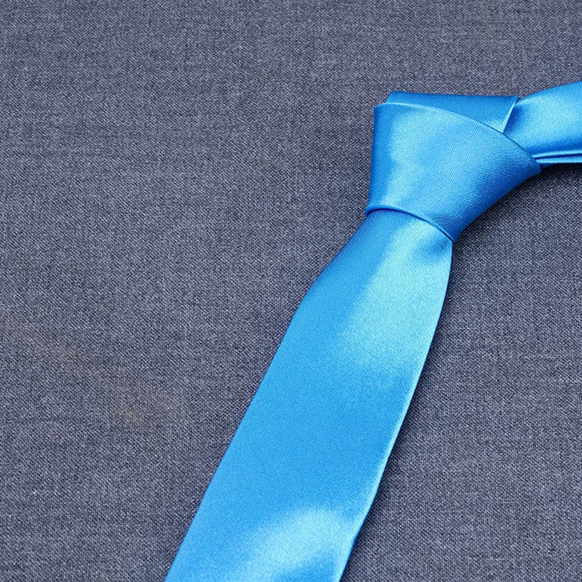 formal solid color polyester satin unisex tie