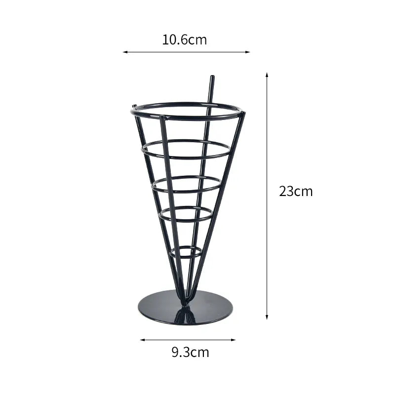 New creative tableware black four-piece four-head snack rack red four-head French fries rack stainless steel French fries rack