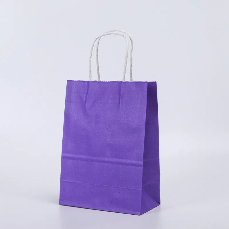 Hand-held paper bag spot Square bottom Kraft paper bag take-out packaging gift packaging bag color shopping bag