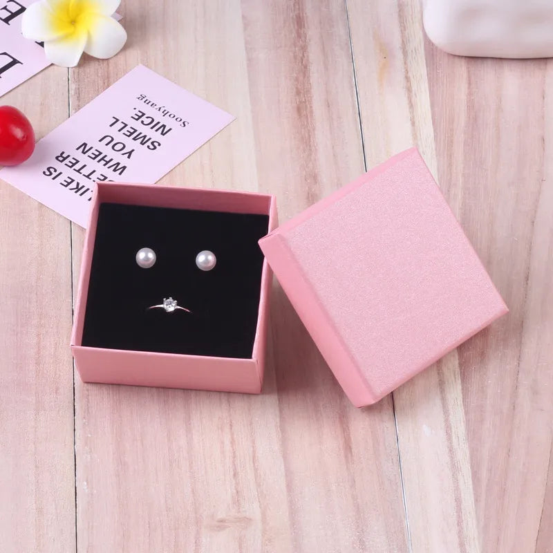 fashion solid color paper jewelry boxes 1 piece
