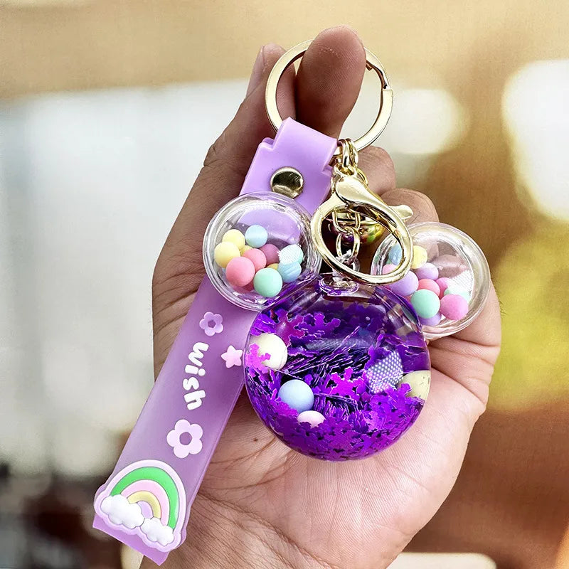 cartoon style letter arylic unisex bag pendant keychain