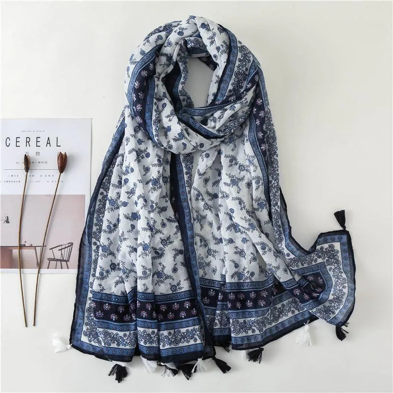 new scarf retro stitching bohemian cashew print silk scarf sunscreen yiwu wholesales