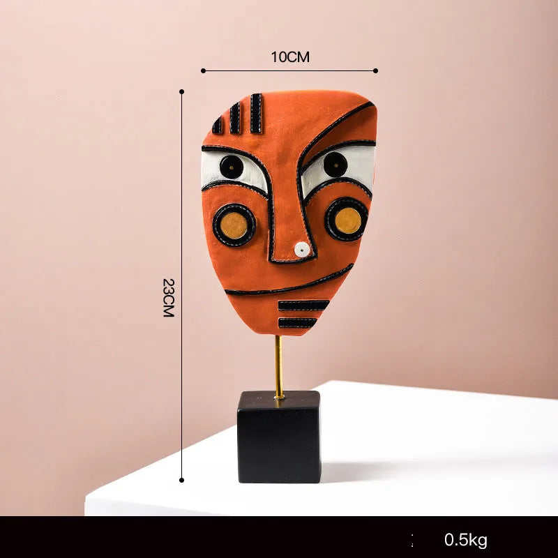 Artistic Human Face Resin Ornaments Artificial Decorations