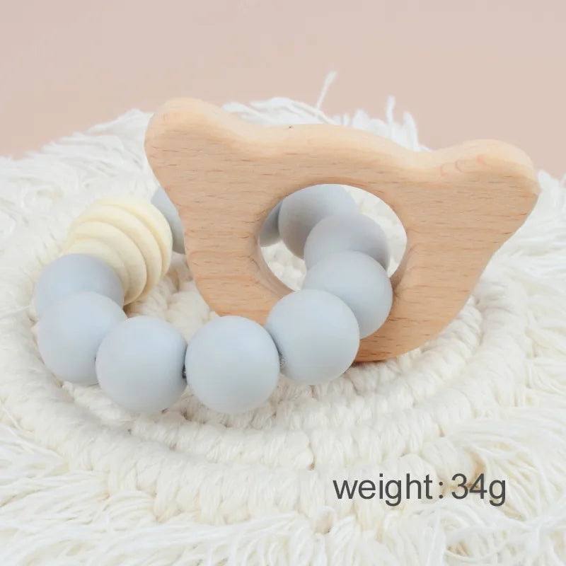 cute solid color beech silicone teething stick baby accessories