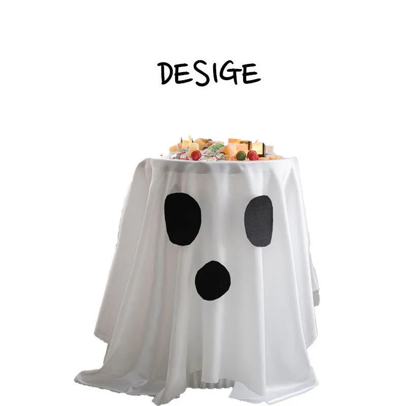 Disposable Ghost Tablecloth PVC Halloween Decoration Round Table Restaurant Bar Atmosphere Coffee Shop Props Festival Supplies
