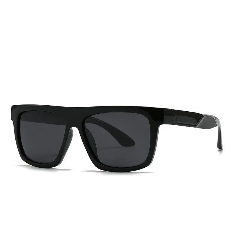Casual Modern Style Solid Color PC Polarized Light Tinted Lenses Square Full Frame Men's Sunglasses