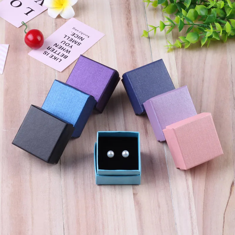 fashion solid color paper jewelry boxes 1 piece