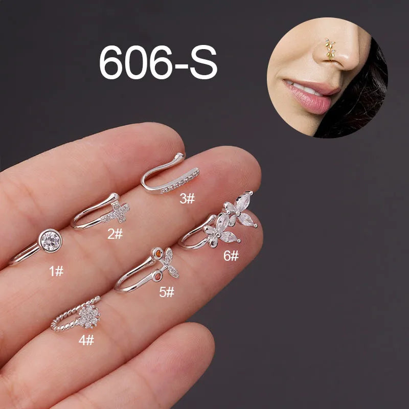 Nose Rings & Studs Fashion Butterfly Copper Plating