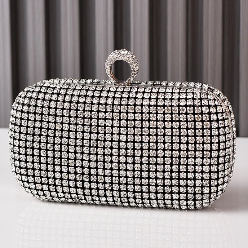 Silver Black Gold Polyester Solid Color Oval Evening Bags