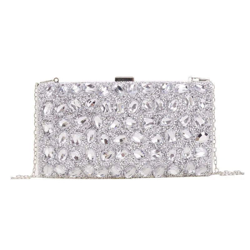 New   Rhinestone Square Banquet Annual Meeting Dress Holiday Clutch Bag Shoulder Bag Women's Bag