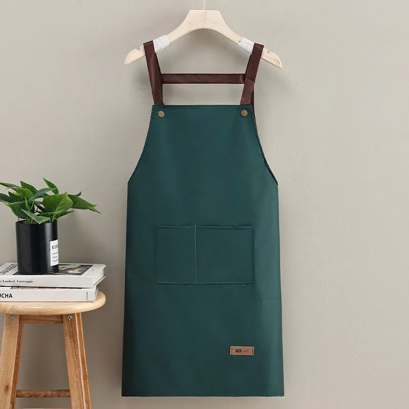 casual solid color pvc apron 1 piece