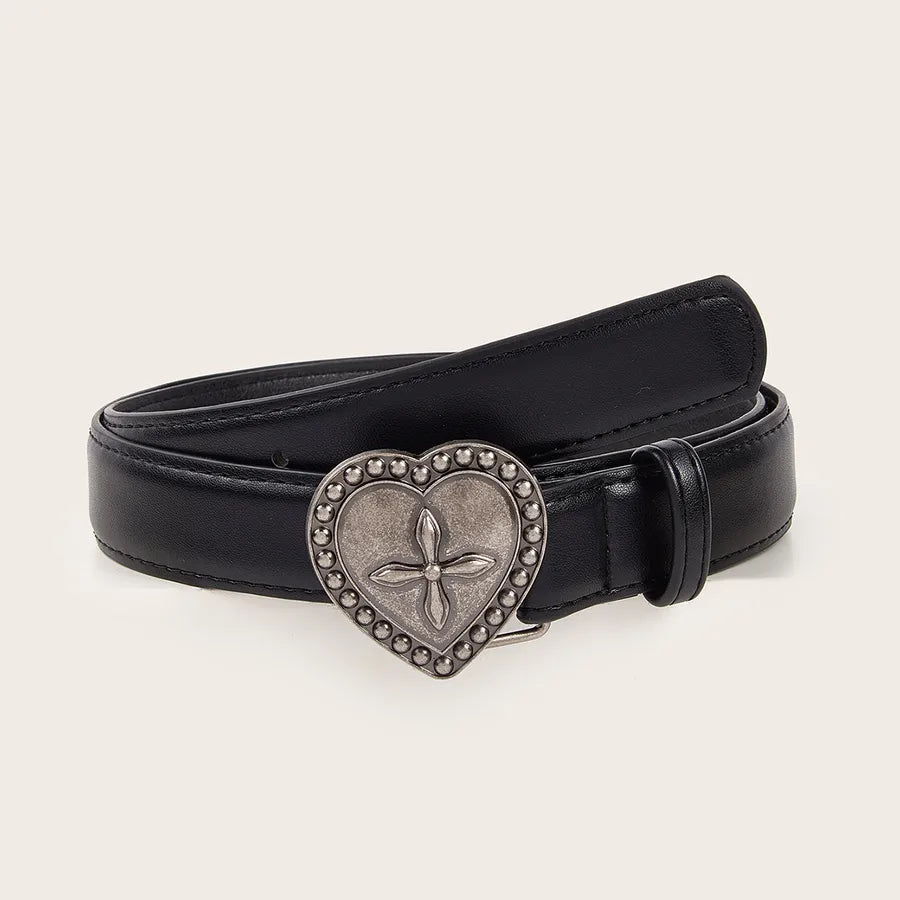 Direct  new metal love snap belt versatile simple retro women's belt decorative jeans with fashion